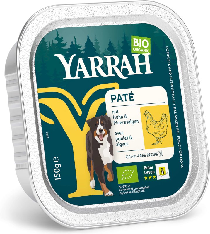 Sparpaket Yarrah Bio Schalen 36 x 150 g - Paté Bio Huhn mit Bio Meeresalgen