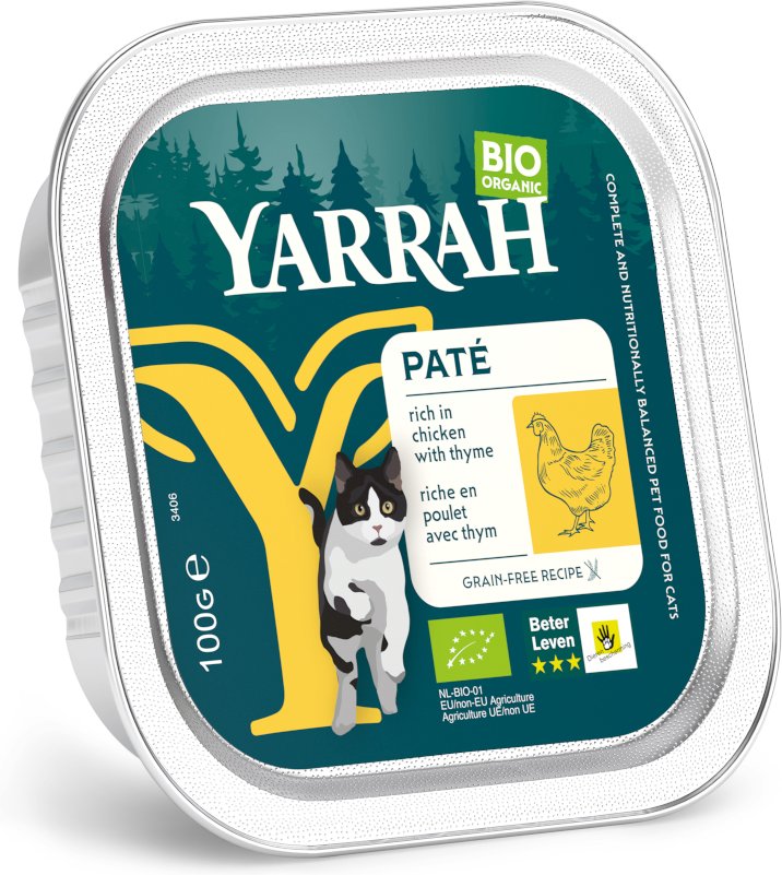 Yarrah BIO Paté 16 x 100 g - Bio-Huhn & Bio-Thymian