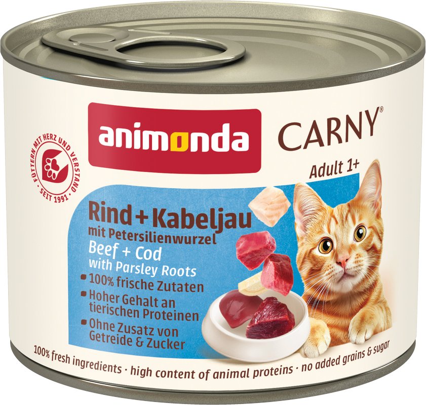 animonda Carny Adult 6 x 200 g - Rind & Kabeljau mit Petersilienwurzel