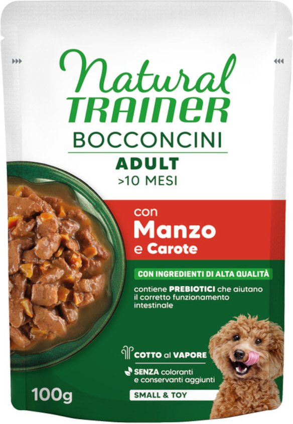 Natural Trainer Bocconcini Adult Small & Toy Häppchen in Sauce - Sparpaket: 6 x 100 g Rind