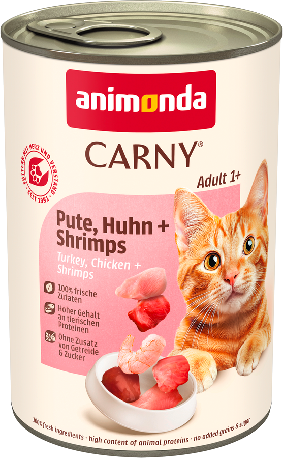 Sparpaket animonda Carny Adult 12 x 400g - Pute, Huhn & Shrimps