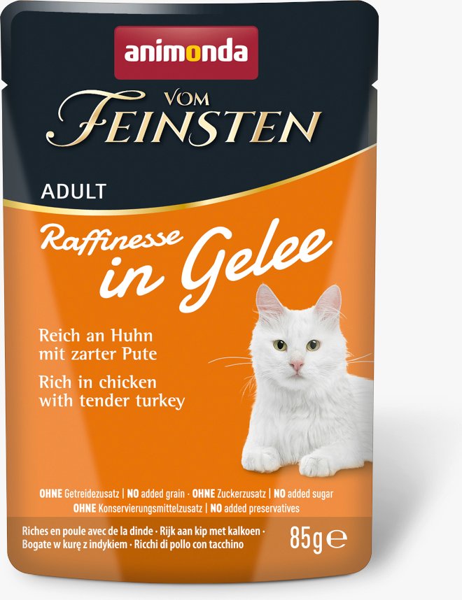 animonda Vom Feinsten Adult Raffinesse in Gelee 24 x 85 g - reich an Huhn mit Pute