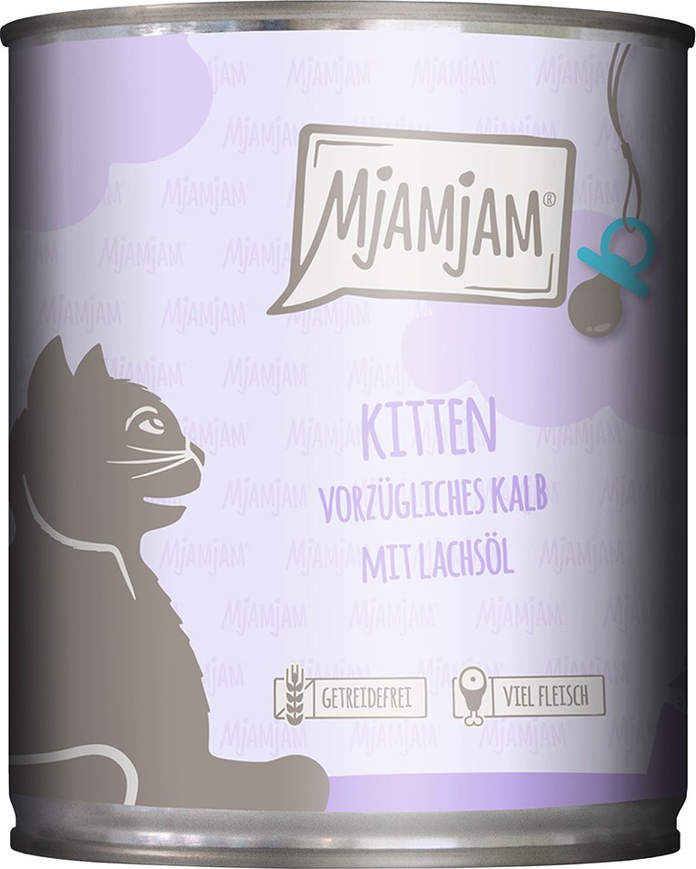 MjAMjAM Kitten 6 x 800 g - vorzügliches Kalb mit Lachsöl