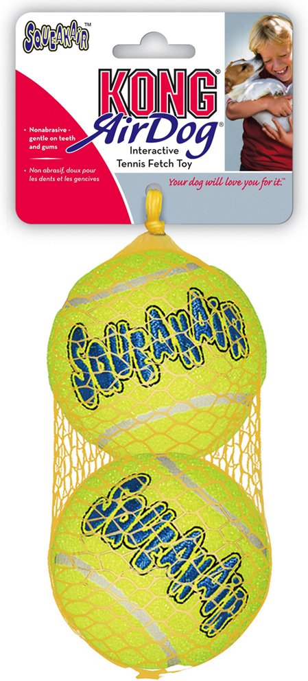 KONG Tennisbälle mit Quietscher - 2 x 2er Pack L im Sparset