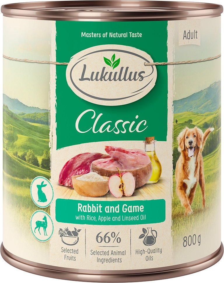 Sparpaket Lukullus Naturkost 24 x 800 g - Adult Kaninchen & Wild