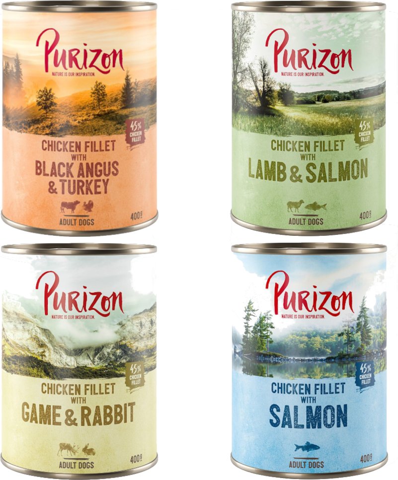 Sparpaket Purizon Original 24 x 400 g - Neu: Mixpaket 4 Sorten