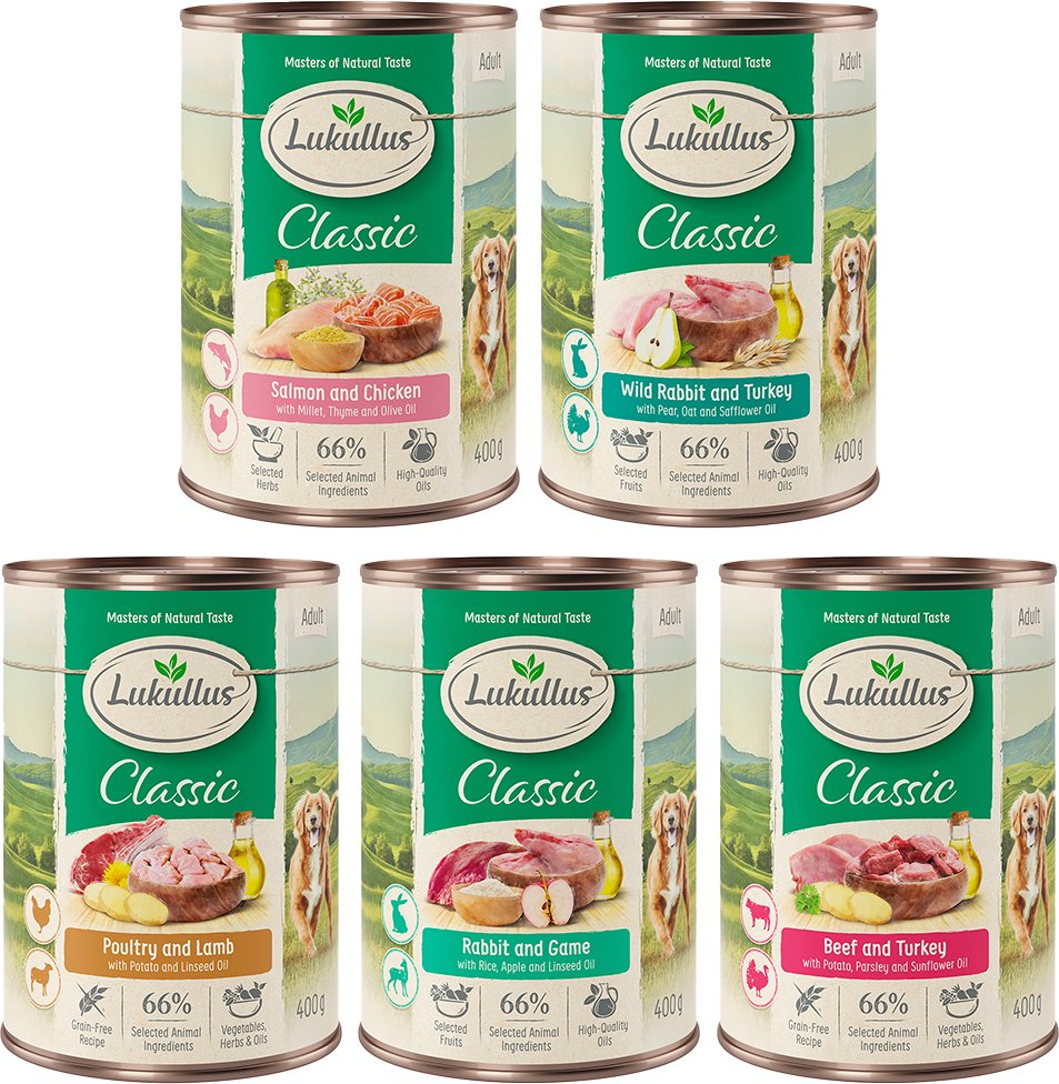 Probiermix Lukullus Naturkost Adult - 6 x 400 g (5 Sorten)