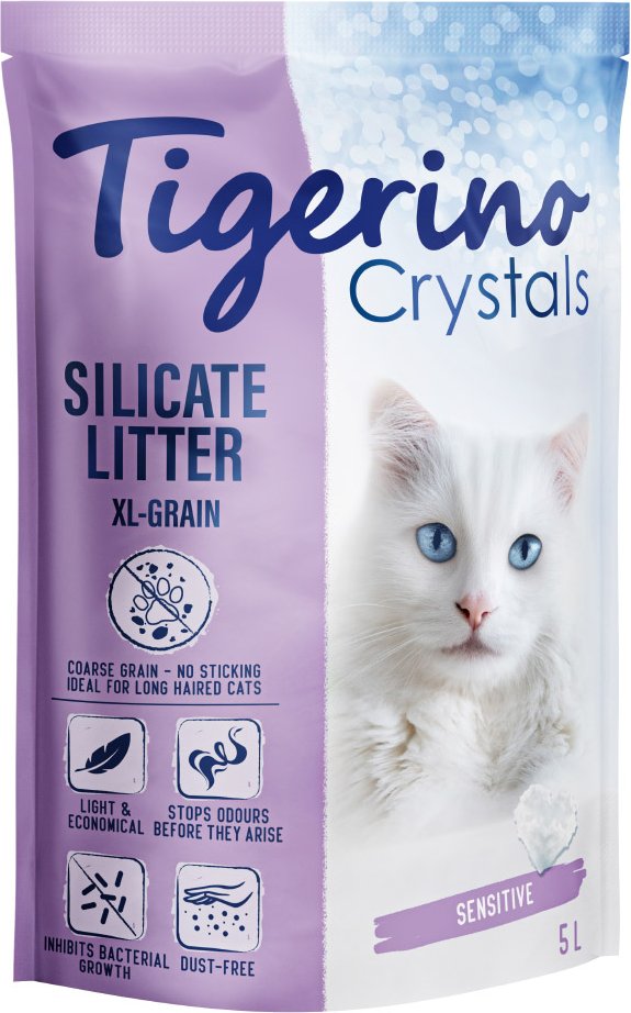 Tigerino Crystals XL-Grain Sensitive Katzenstreu – parfümfrei - 6 x 5 l