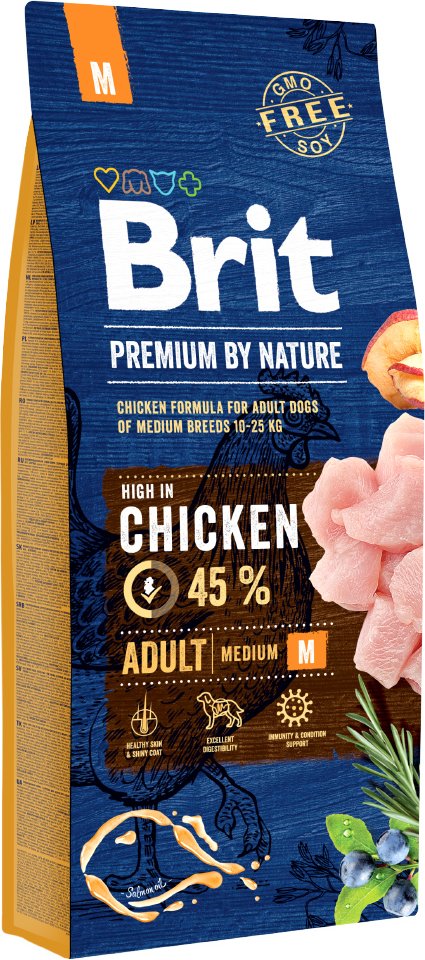 Brit Premium by Nature Adult Medium Breed mit Huhn - 15 kg