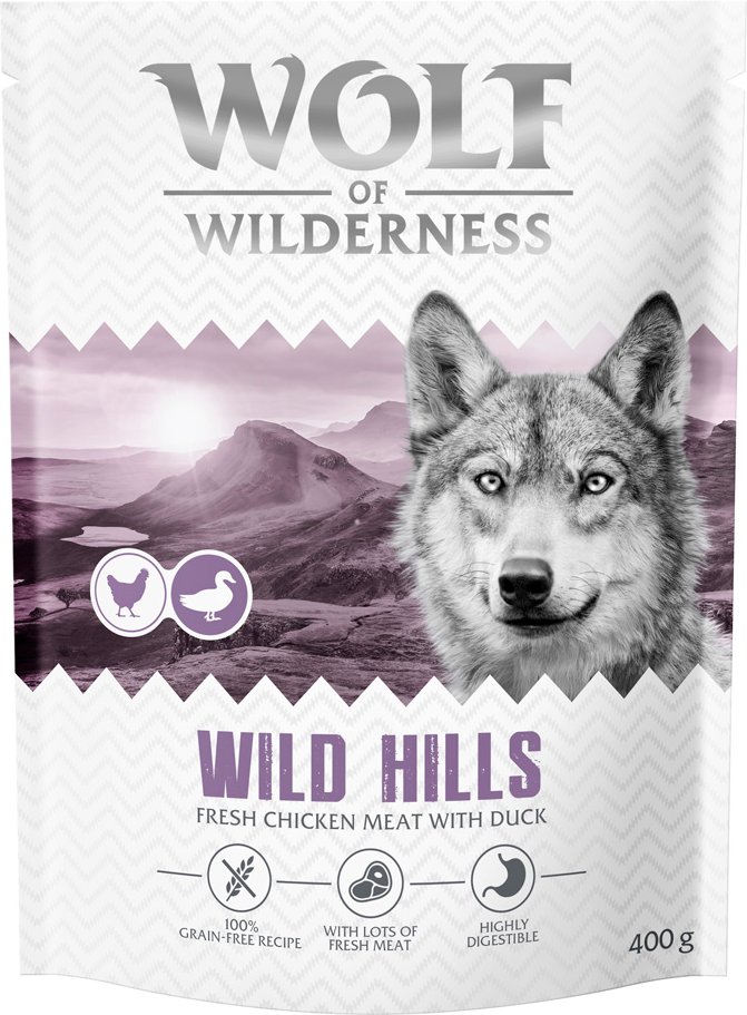 Wolf of Wilderness Adult "Wild Hills" Ente - getreidefrei - 400 g NEU