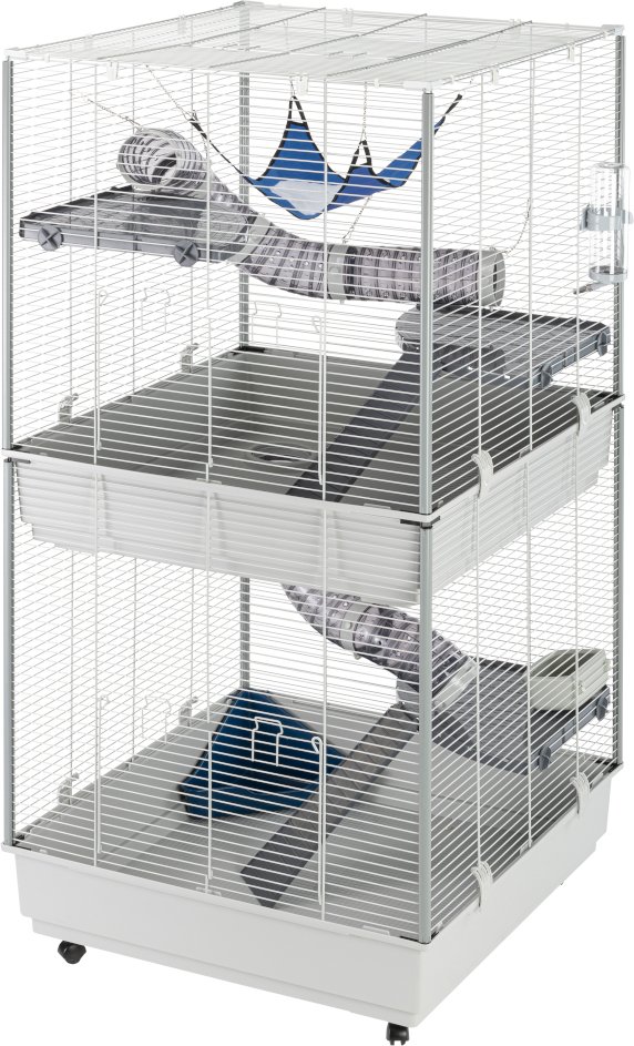 Ferplast Kleintierkäfig Furet Tower - grau: L 80 x B 75 x H 161 cm