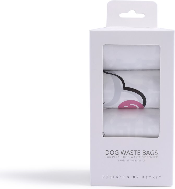 Petkit Hundebeutelspender-Set, weiß - Zubehör: 8 Rollen à 15 Beutel (120 Beutel)