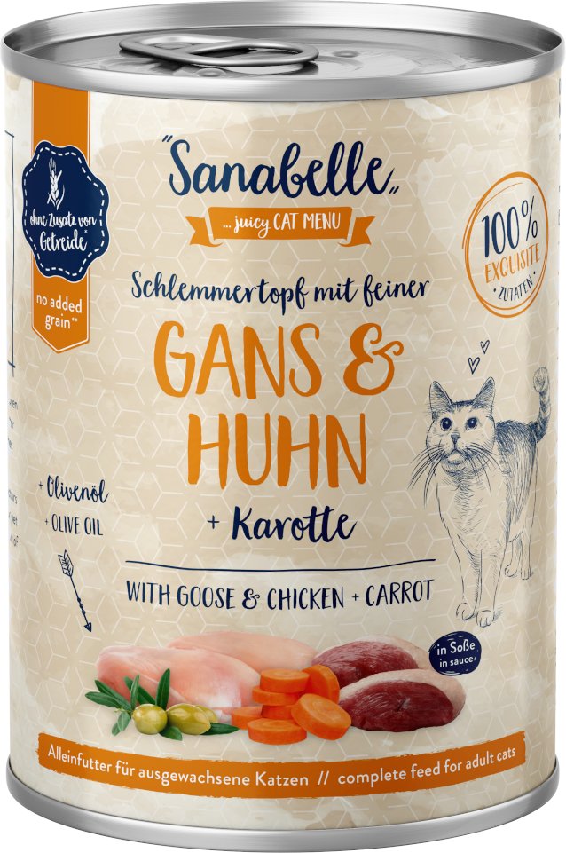 Sanabelle Fleisch in Soße 6 x 380 g - Gans & Huhn