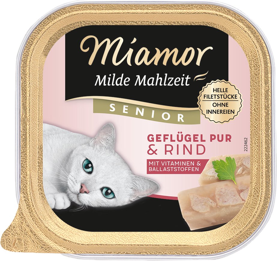 Sparpaket Miamor Milde Mahlzeit Senior 16 x 100 g - Geflügel Pur & Rind