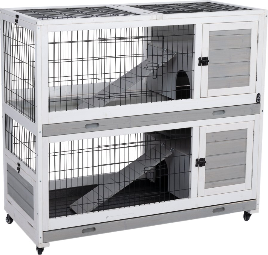 TIAKI Kaninchengehege für Indoor - L 116 x B 54 x H 107 cm