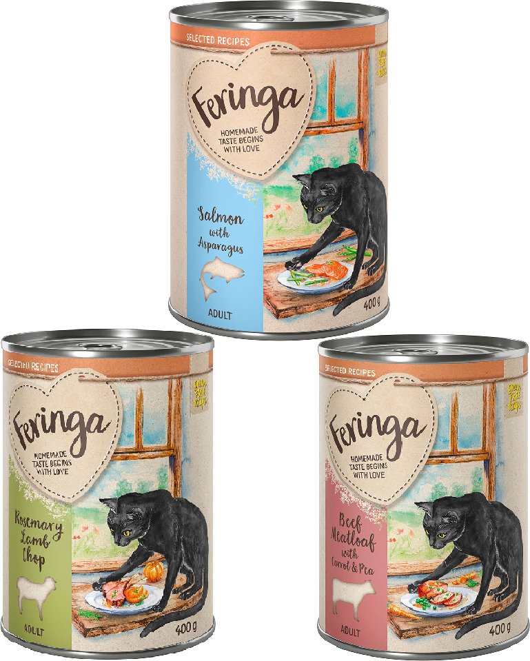 Feringa Selected Recipes 6 x 400 g - Mixpaket: Lamm, Rind, Lachs