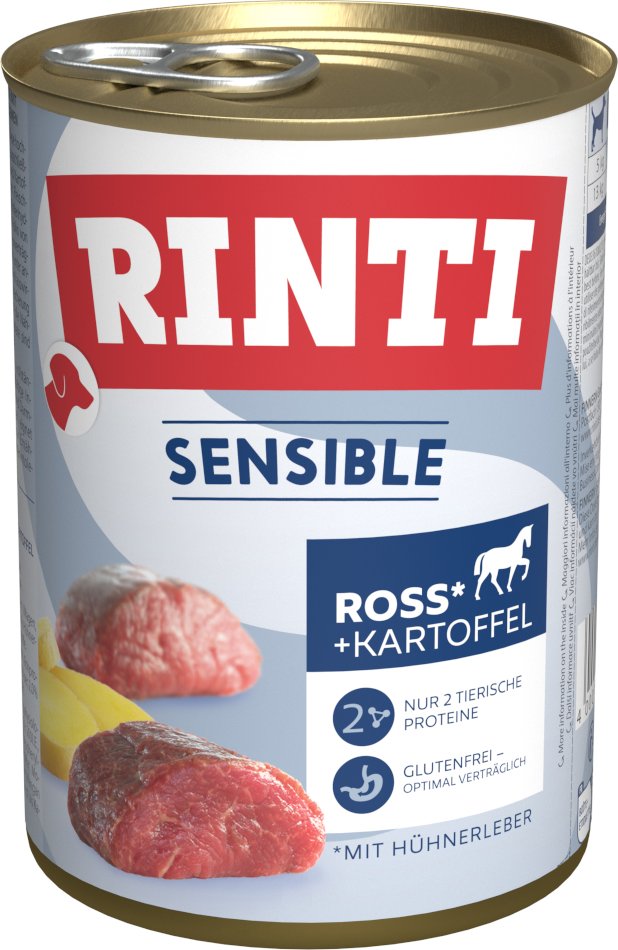 Sparpaket RINTI Sensible 24 x 400g - Ross, Hühnerleber & Kartoffel