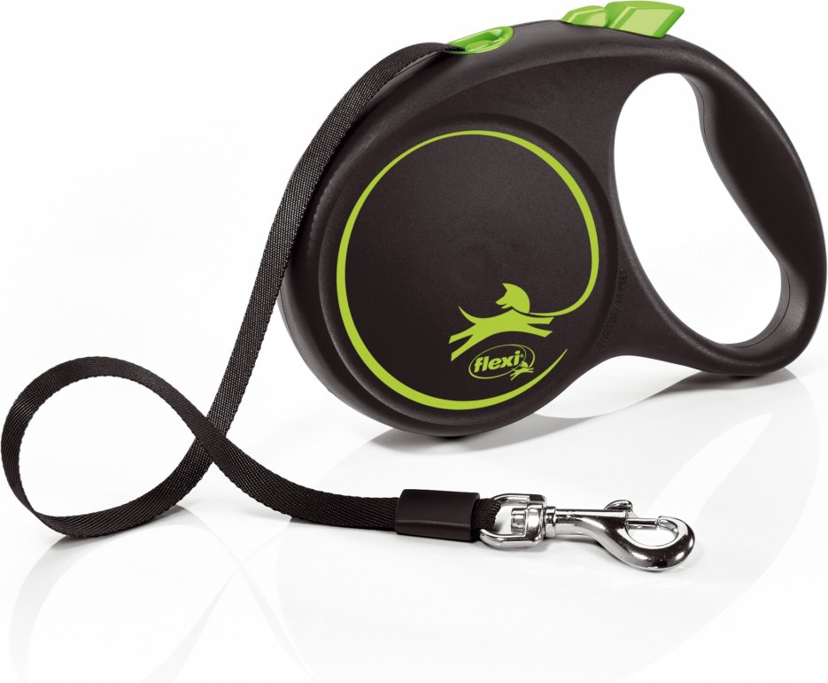 flexi Black Design Gurtleine grün, 5 m - Größe M: bis 25 kg