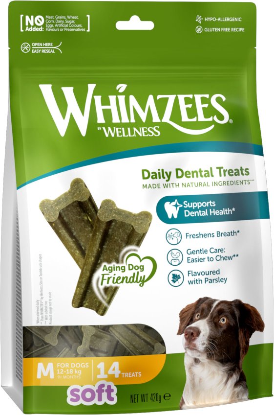 Thumbnail - Whimzees by Wellness Soft Snacks - Größe M: für mittelgroße Hunde (12-18 kg, 14 Stück)