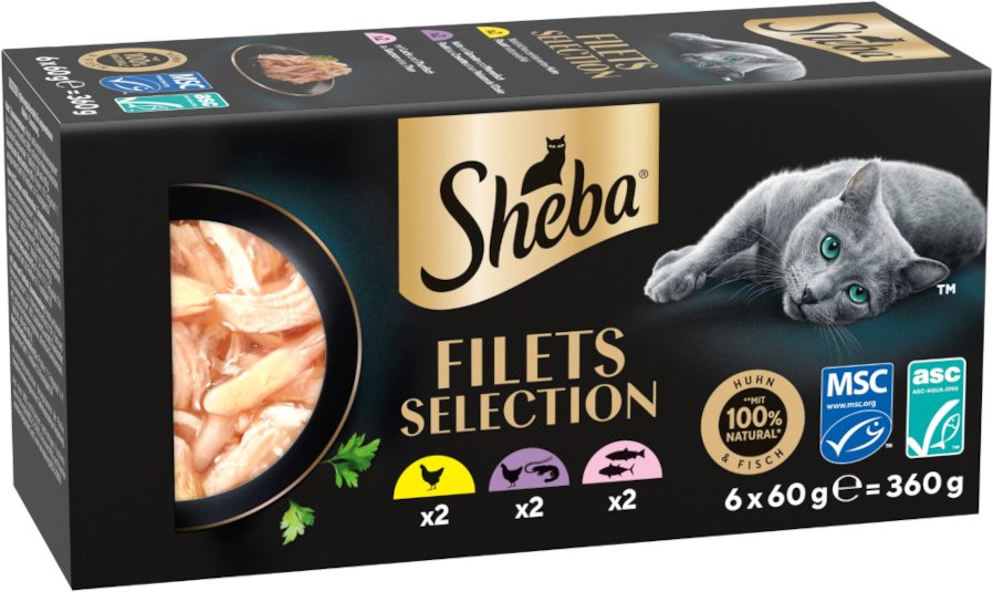 Sheba Filets 6 x 60 g - Mixpaket II (3 Sorten)