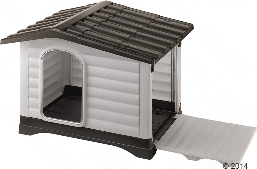 Ferplast Kunststoffhundehütte Dogvilla - Größe 90: B 88 x T 72 x H 65 cm