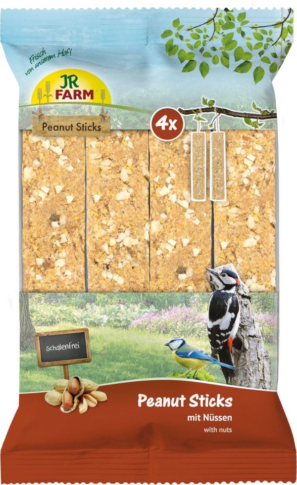 JR Farm 4x Peanut Sticks Schalenfrei 640 g - mit Nüssen