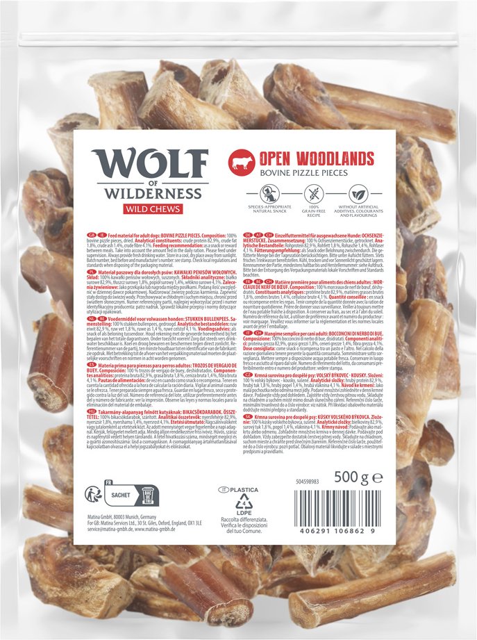 Wolf of Wilderness Ochsenziemerstücke "Open Woodlands" - 500g