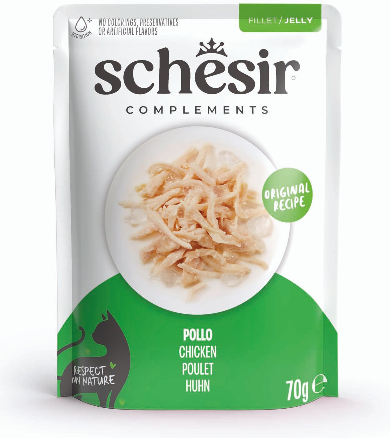 Schesir Complements Filet in Gelee 6 x 70 g in Beuteln - Huhn