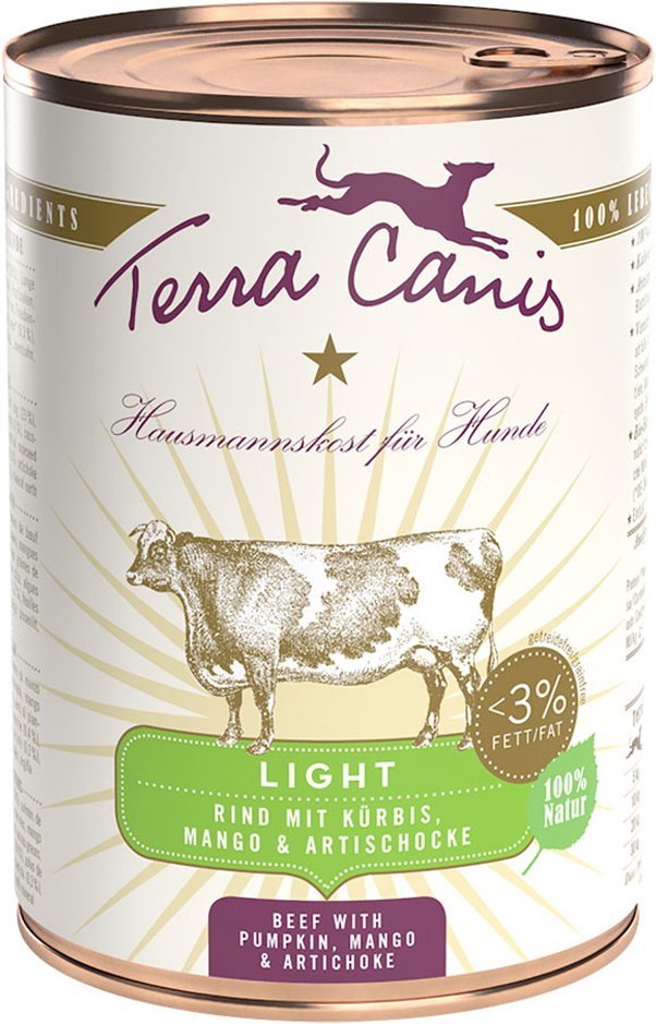 Terra Canis Light 6 x 400 g - Rind mit Kürbis, Mango und Artischoke
