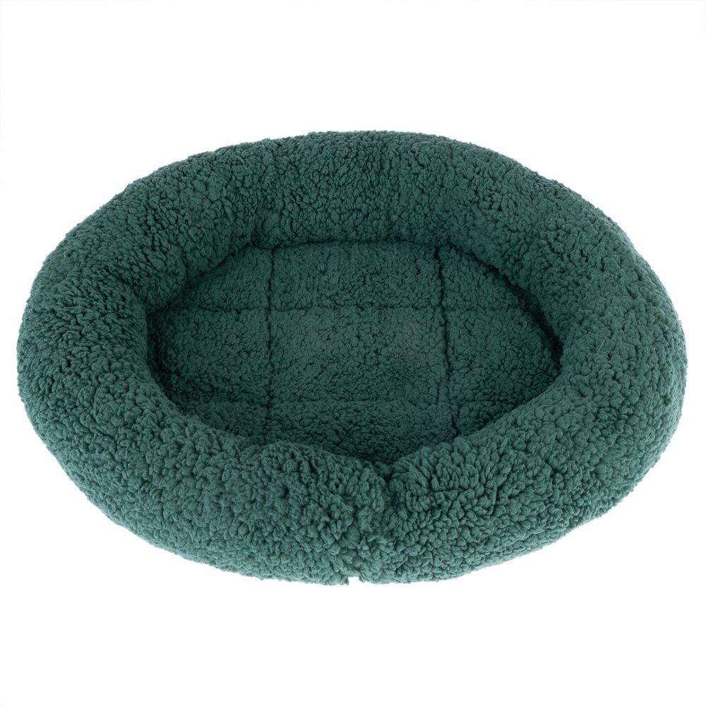 Kuschelbett Fluffy 2in1 - dunkelgrün: L 50 x B 42 x H 7,5 cm