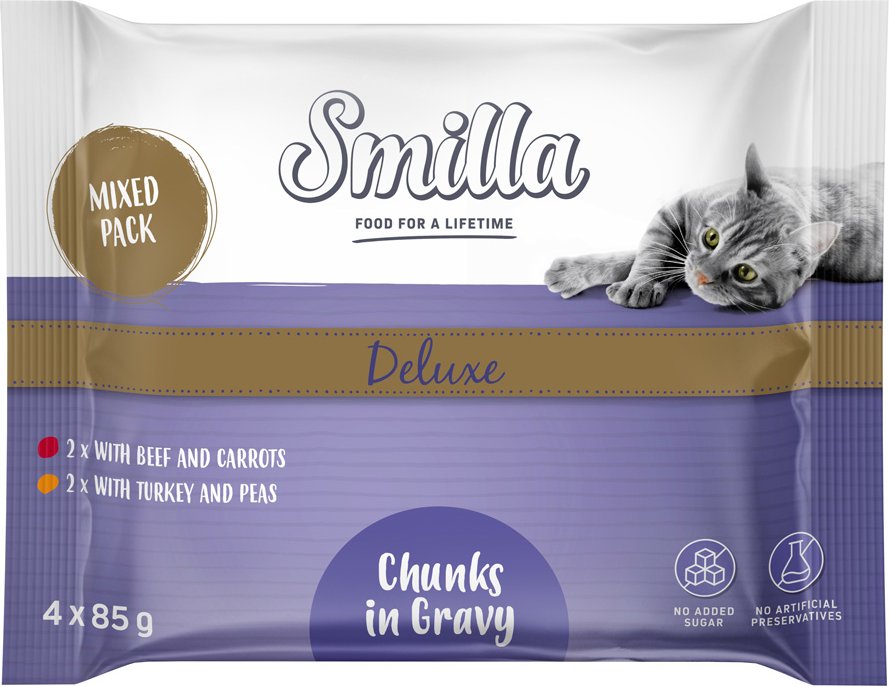 Thumbnail - Smilla Deluxe Frischebeutel Häppchen in Sauce mit Gemüse - 4 x 85 g