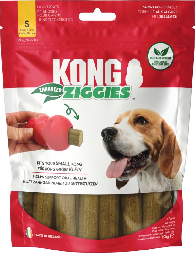 Thumbnail - KONG Ziggies Enhanced - Sparpaket Größe S: für kleine Hunde 3 - 9 kg (2 x 198 g)