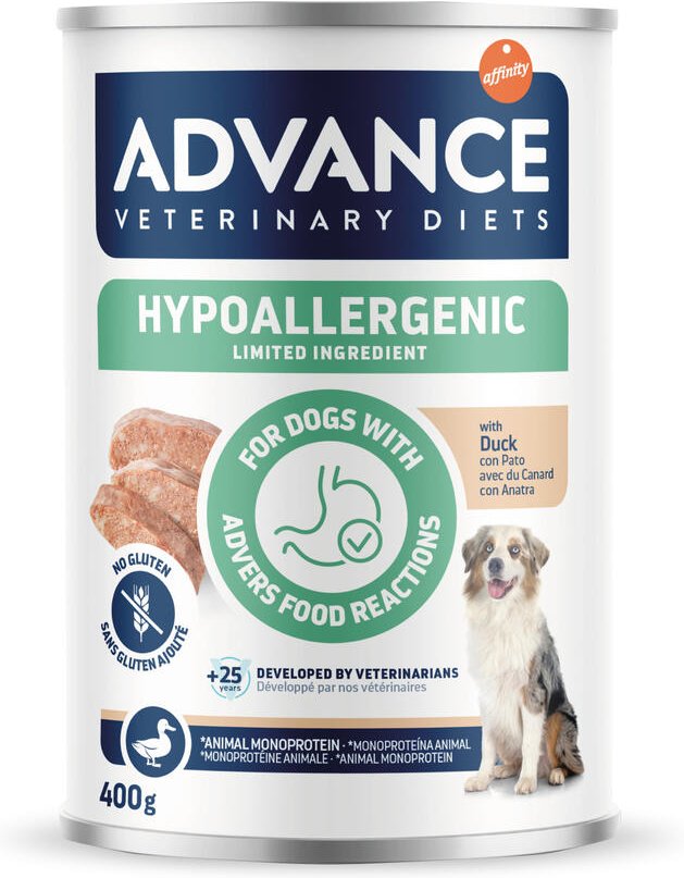 4 + 2 gratis! 6 x 400 g Advance Veterinary Diets - Hypoallergenic: Ente