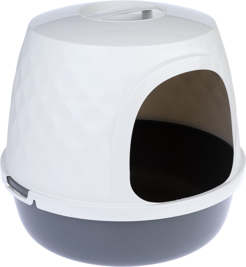 TIAKI Haubentoilette Nebel - dunkelgrau / weiß