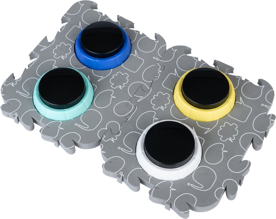 TIAKI Pet Talking Buttons "Let's Talk!" - Ø 9 x H 4 cm, 4 Stück