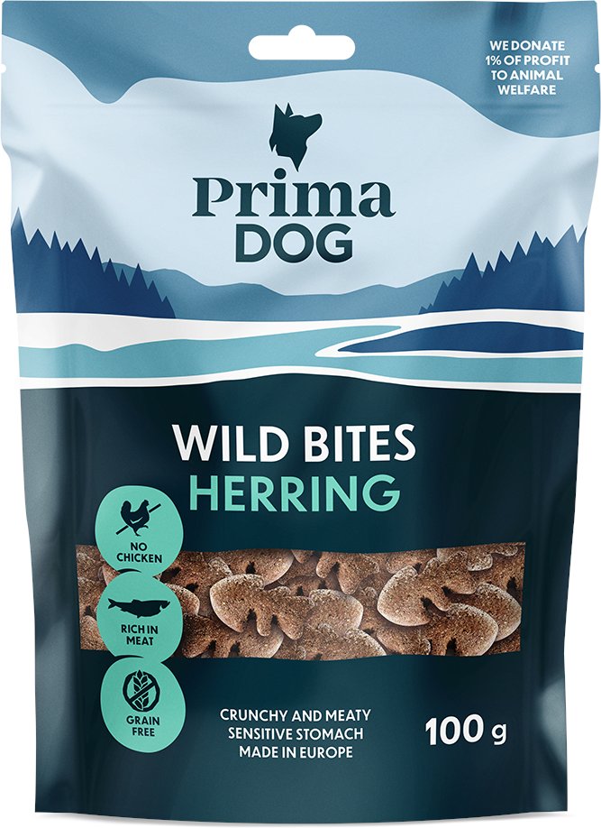 PrimaDog Wild Bites Crunchy Snack - Hering & Gewürznelken (4 x 100 g)