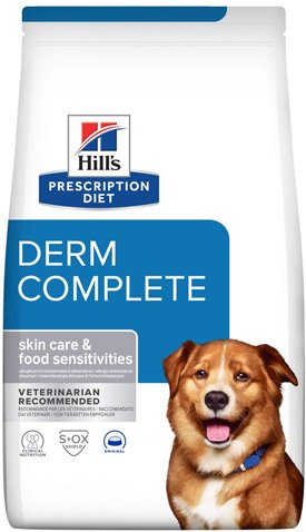 Hill’s Prescription Diet Derm Complete mit Reis & Ei - Sparpaket: 2 x 12 kg