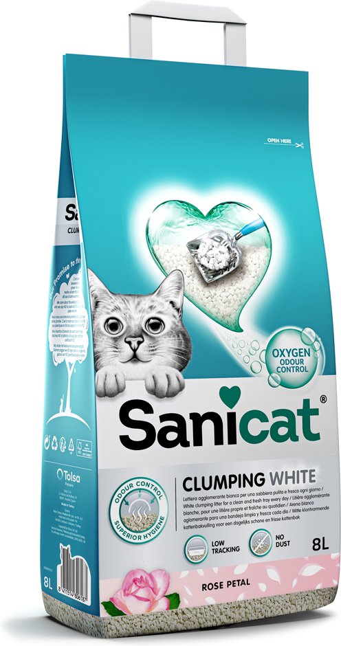 Sanicat Clumping White Rose - Sparpaket: 2 x 8 l