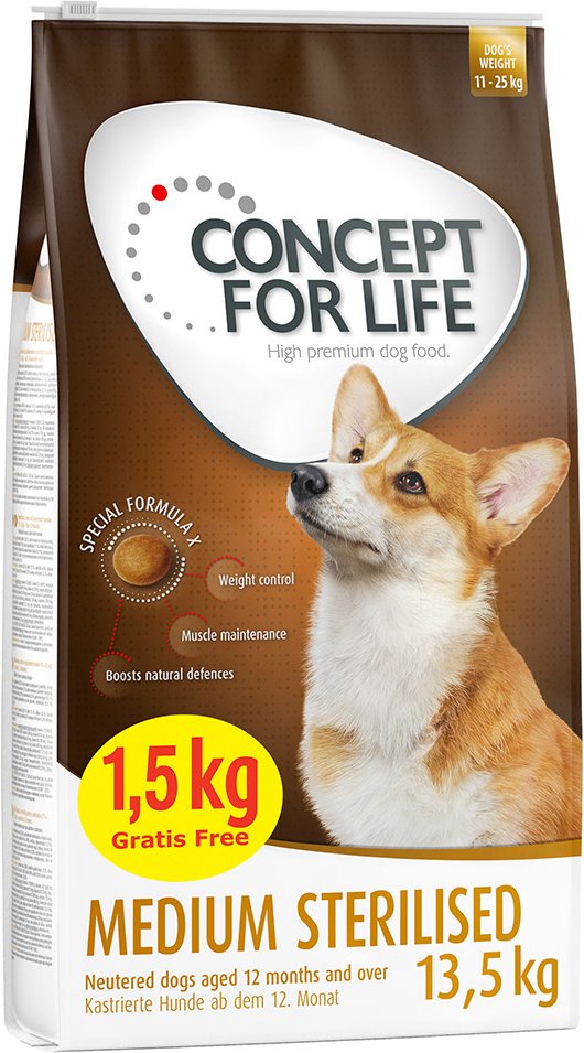 Concept for Life Medium Sterilised - 12 + 1,5 kg gratis!