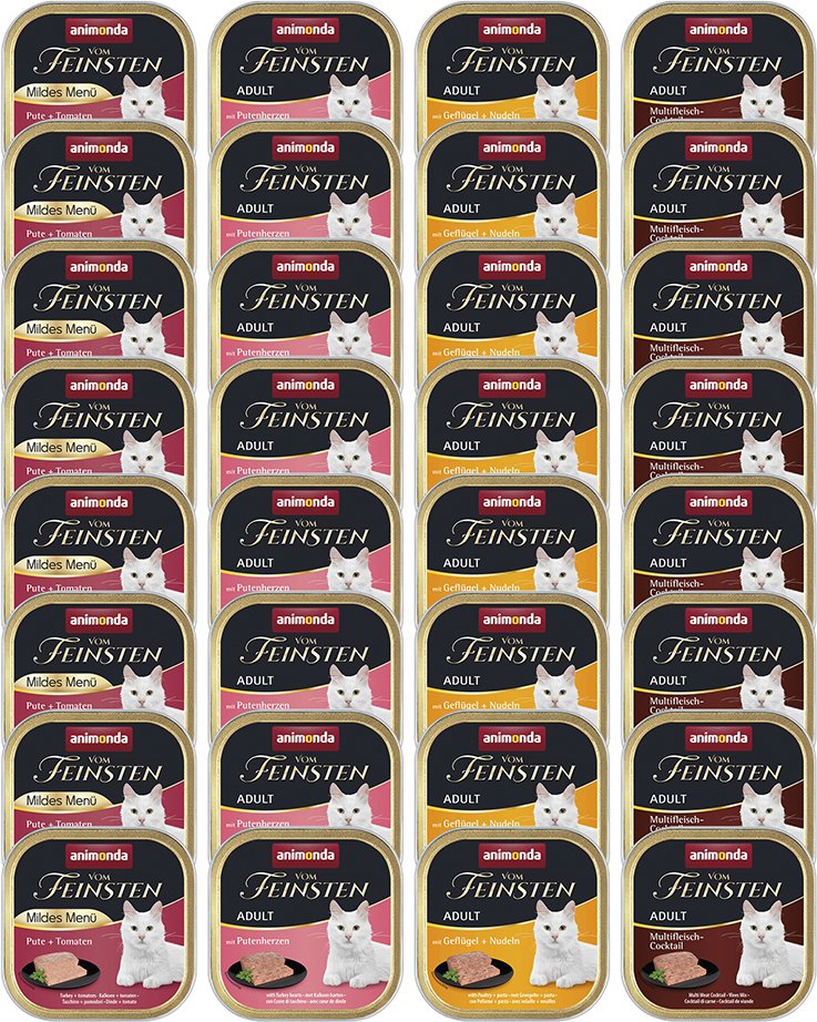 Mixpaket animonda Vom Feinsten 32 x 100 g - Fleisch Vielfalt mit Geflügel (4 Sorten)