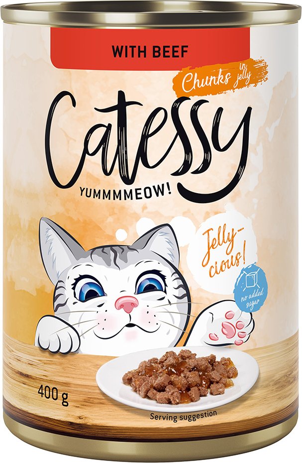 Thumbnail - Sparpaket Catessy Häppchen in Sauce oder Gelee 24 x 400 g - mit Rind in Gelee