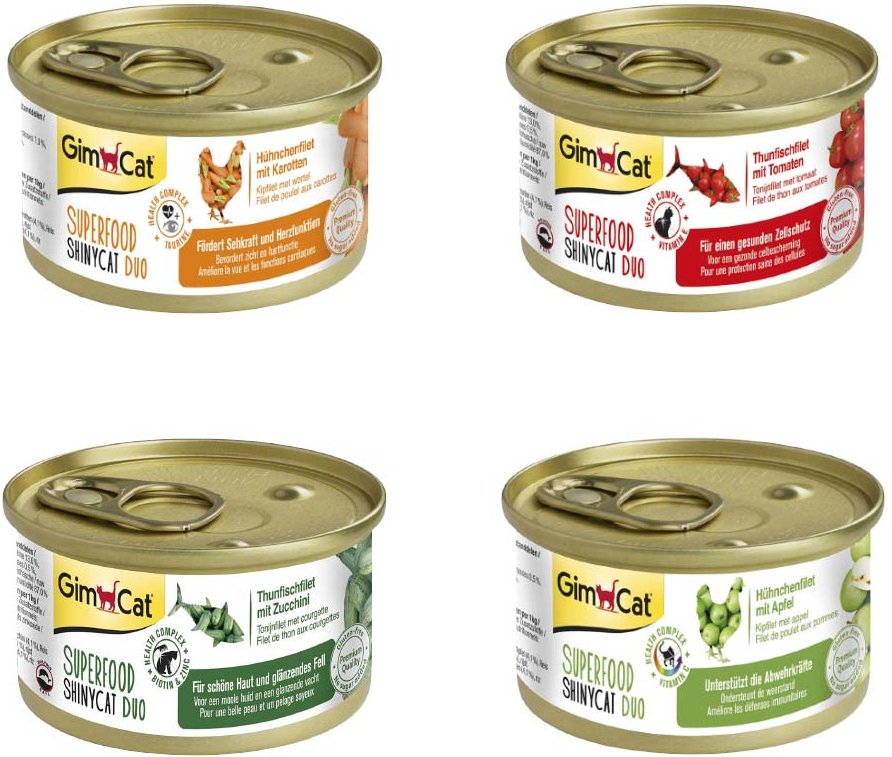 GimCat Superfood ShinyCat Duo Probierpaket 6 x 70 g - Probierpaket (4 Sorten)