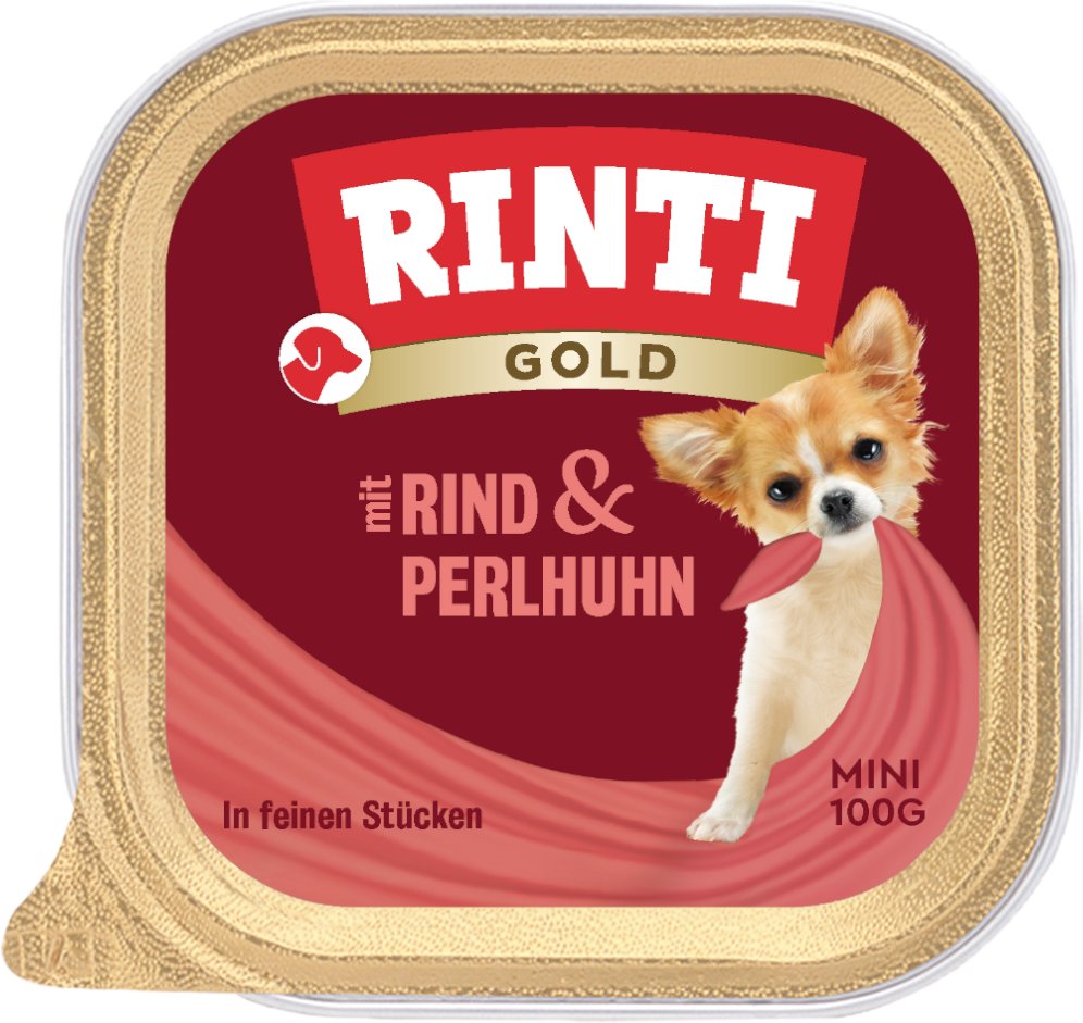 Sparpaket RINTI Gold Mini 24 x 100 g - Rind & Perlhuhn