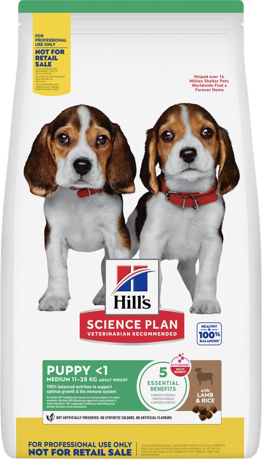 Sparpaket Hill's Science Plan 2 x Großgebinde - Puppy Medium Lamb & Rice (2 x 14 kg)