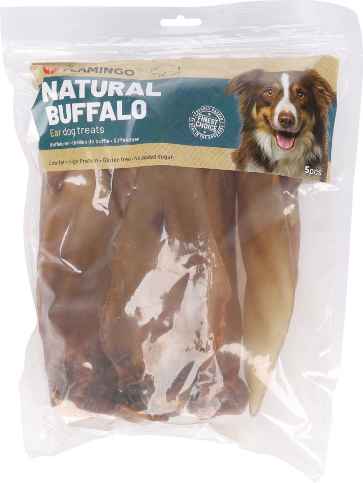 Flamingo Nature Snack Büffelohren - Sparpaket: 2 x 5 Stück