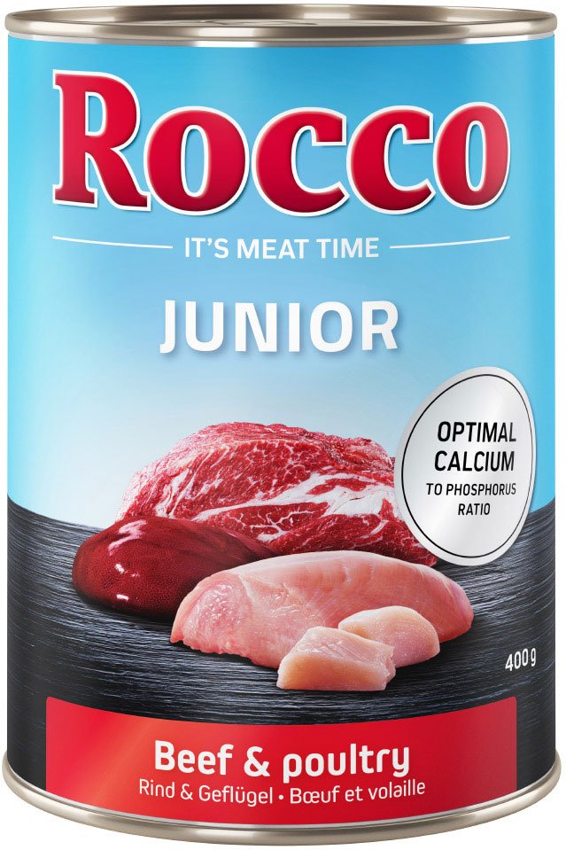 Sparpaket Rocco Junior 24 x 400 g - Geflügel mit Rind
