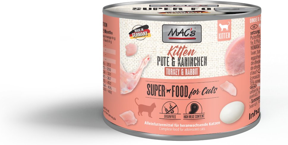 Thumbnail - MAC's Cat Kitten 6 x 200 g - Kitten Pute & Kaninchen