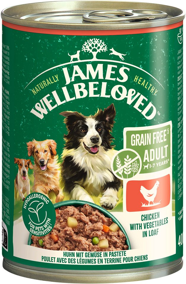 James Wellbeloved Adult Dog Grain Free Hypoallergenic Huhn in Pastete - Sparpaket: 12 x 400 g