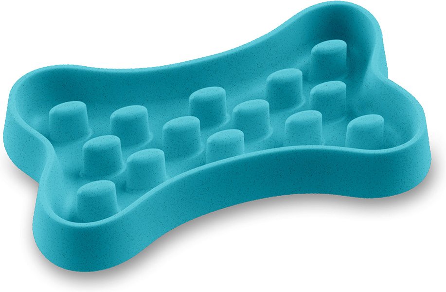 Here Sparky Anti-Schling-Napf Bone - türkis: 1,4 l, L 35,9 x B 20,4 x H 5 cm