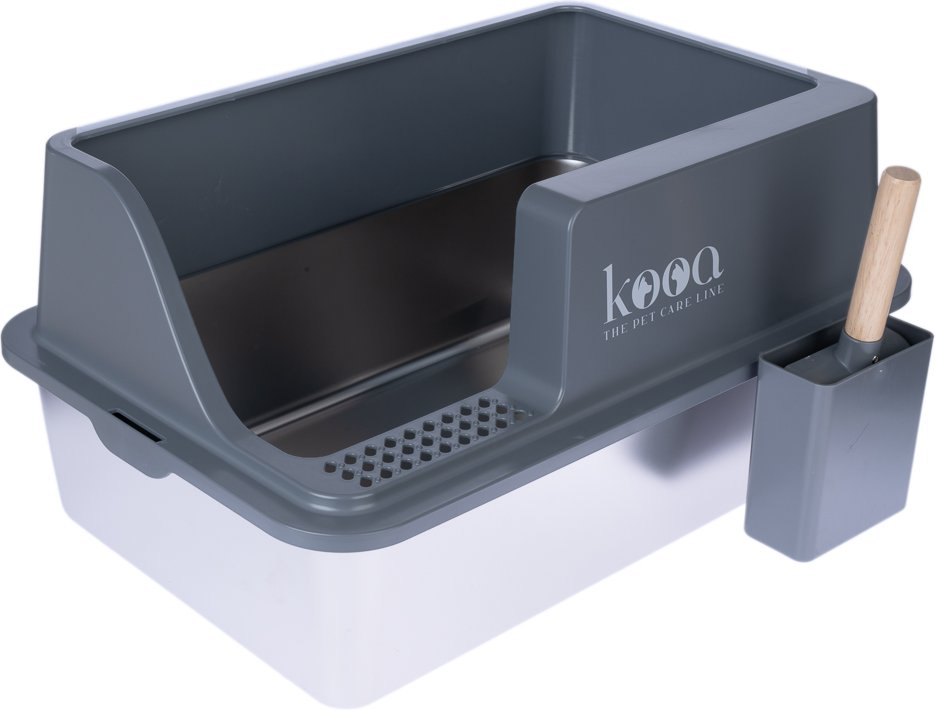 kooa Edelstahl-Katzentoilette - grau